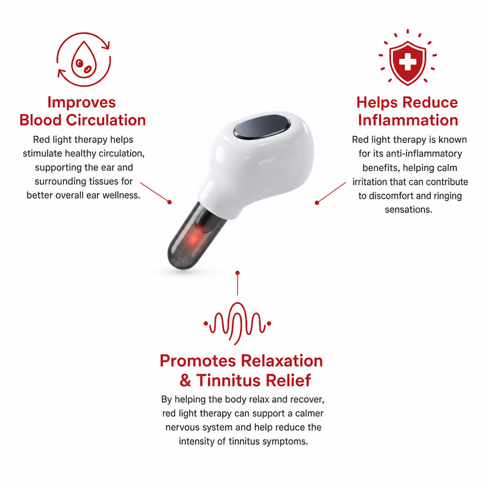 Tinnave red light therapy earbud benefits
